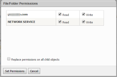 file/folder permission tab