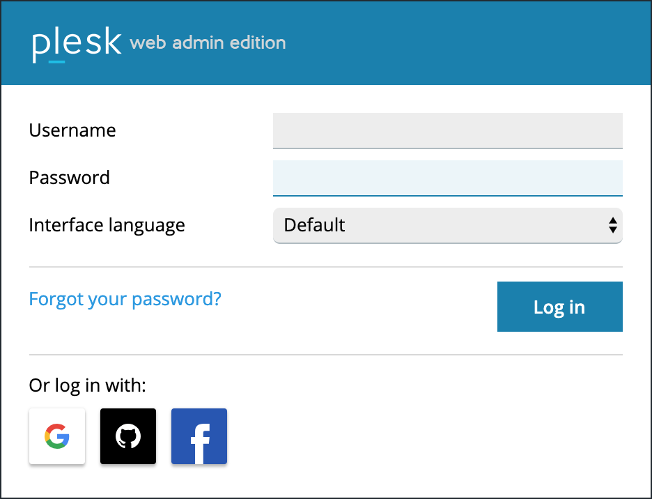 Plesk log in account