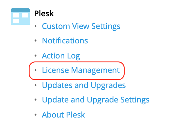 License Management in Plesk