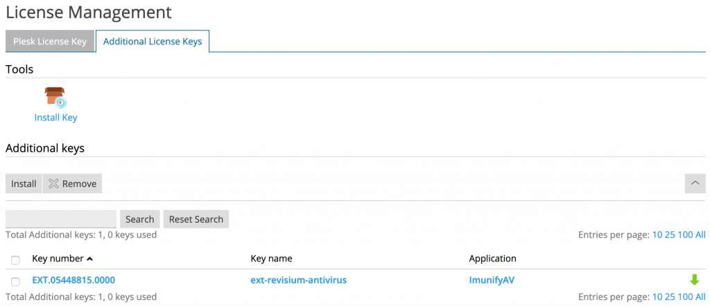 license management page