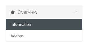 VPS overview control panel