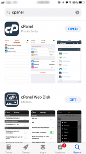 Download cPanel app from App Store