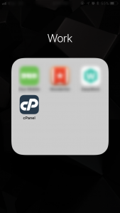downloaded cPanel app in iOS