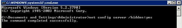 NET CONFIG SRV command