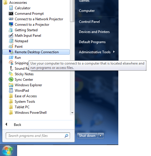 remote desktop connection