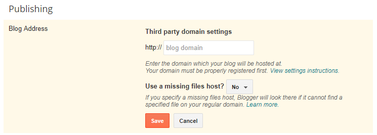 blogger third party domain settings