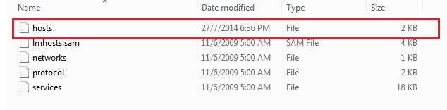 hosts file