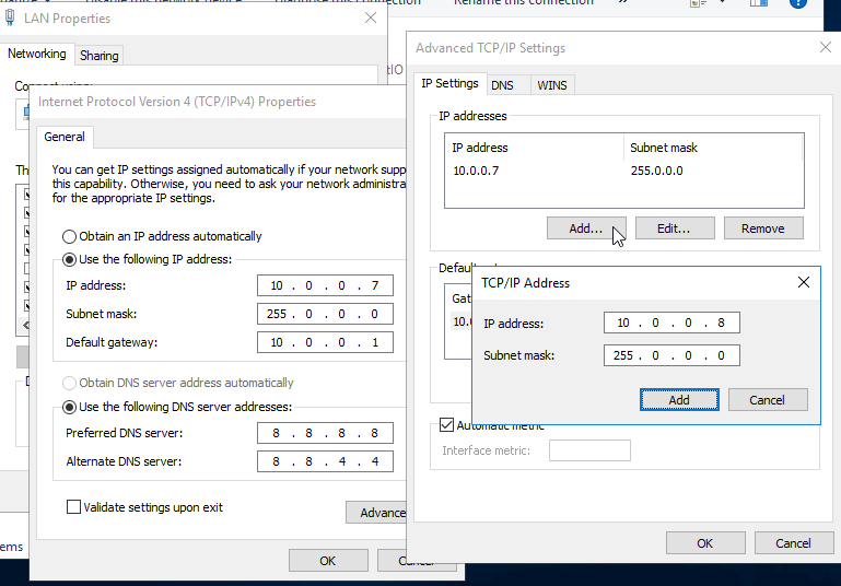 advanced TCP/IP settings