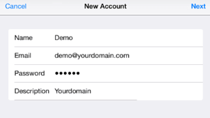 IMAP email account in iPad