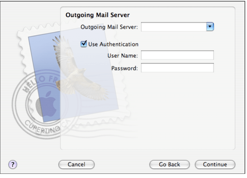 configure apple mail outgoing mail server