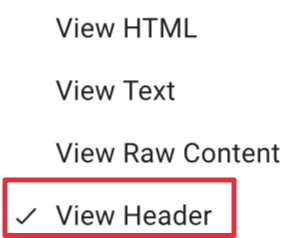 email header smartermail v16 view header