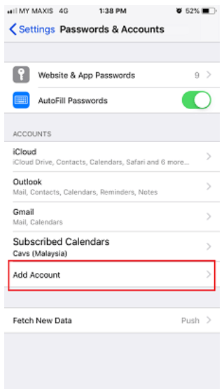 add email account iphone