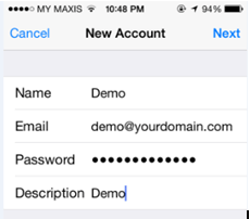 setup email account in iPhone