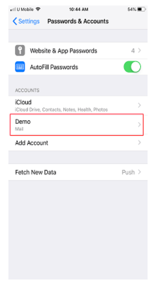 setup email account in iphone