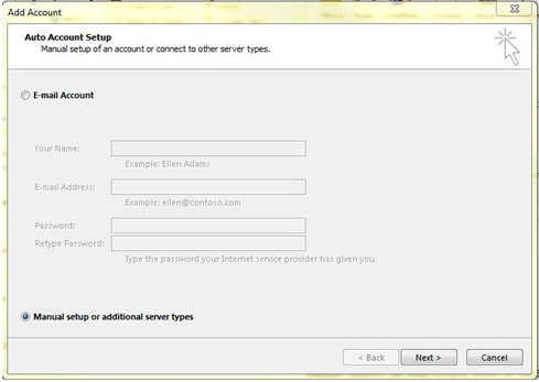 setup email account in microsoft outlook 2013