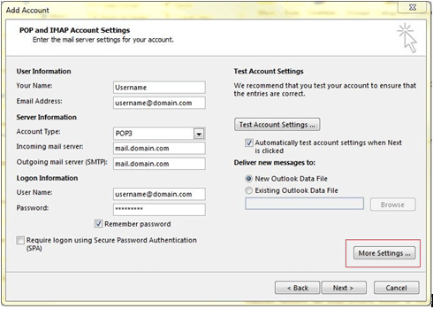 microsoft outlook 2013 configuration