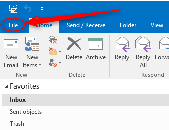 imap email account in outlook 2016