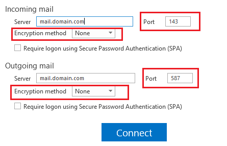 setup IMAP email account in outlook 2016