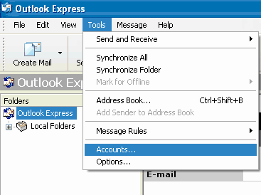 outlook express account